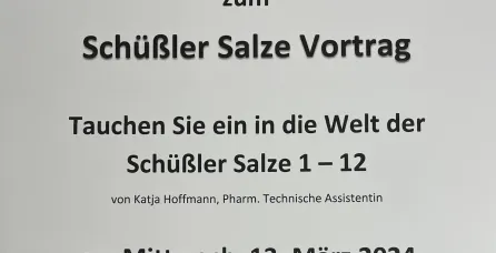 Einladung zum Schüßler Salz Vortrag